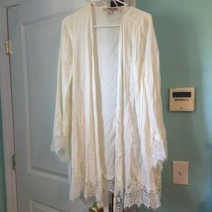 Sheer white cardigan/kimono